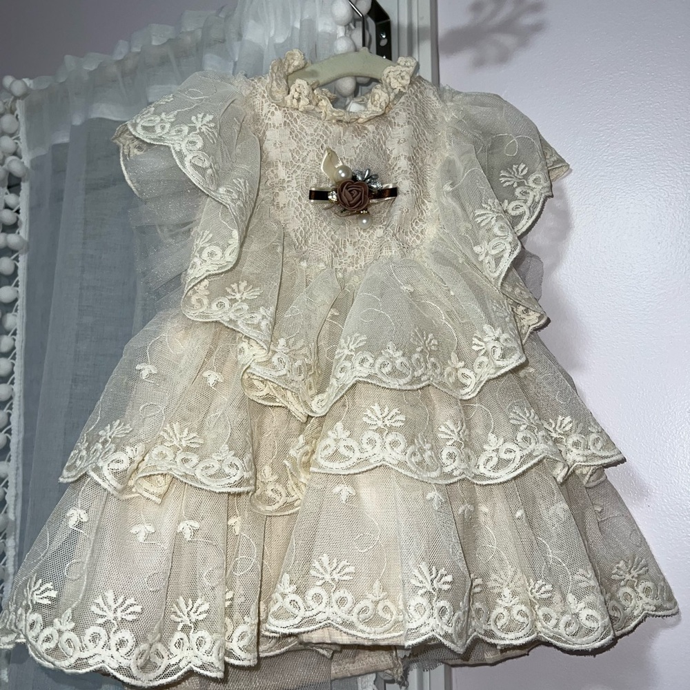 Beautiful Vintage Dress comes with a matching hair clip.